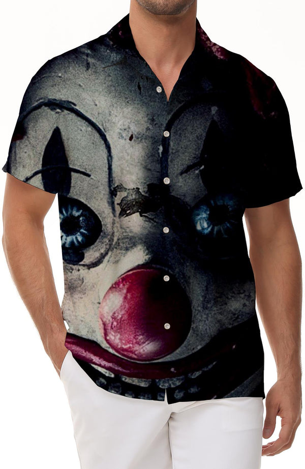 New Robot Art Print Button Short Sleeve Shirt Men Fashion Casual Street Shirt Men Shirt Summer Carnival