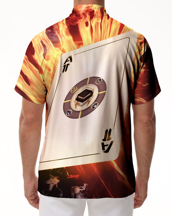 
Poker Flame Short Sleeve Shirt Casual Button Top Tropical Rainforest Short Sleeve Shirt Button Lapel Pocket Short Sleeve Shirt Hawaii
                