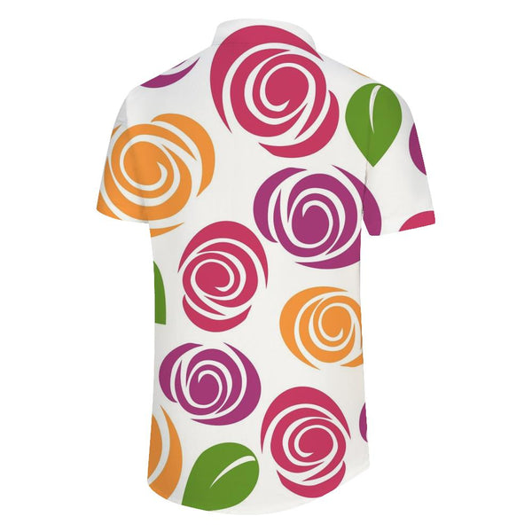 
Abstract Art Flowers Men's Casual Sunrise Vacation Beach Seaside Tropical Four Seasons Lapel Button Short Sleeve Shirt
                