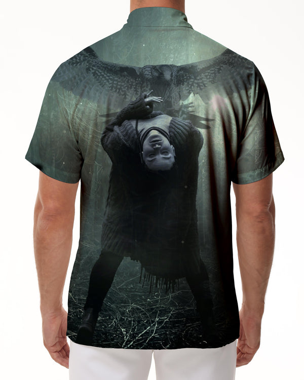 
Zombies and Eagles in Mysterious Forest Men's Short Sleeve Button Hawaiian Lapel Beach Shirt Beach Clothing
                