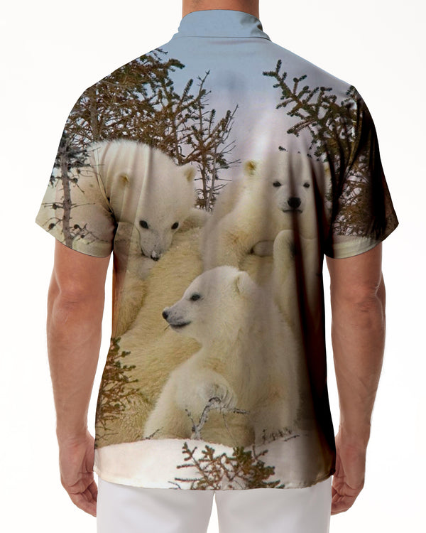 
Group White Bear Style Printed Pattern Shirt Hawaiian Shirt Summer Beach Men Casual Beach BBQ
                