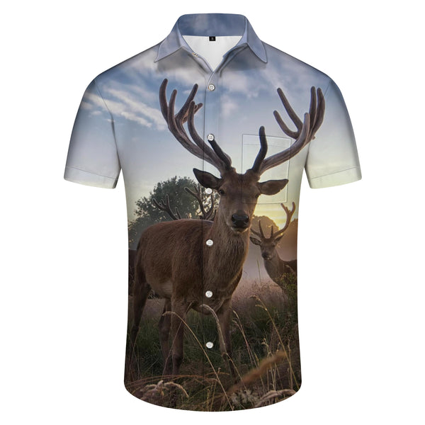 
Wildlife Deer Mens Style Vintage Collar Shirt Casual Button Shirt Short Sleeve Vacation Beach
                