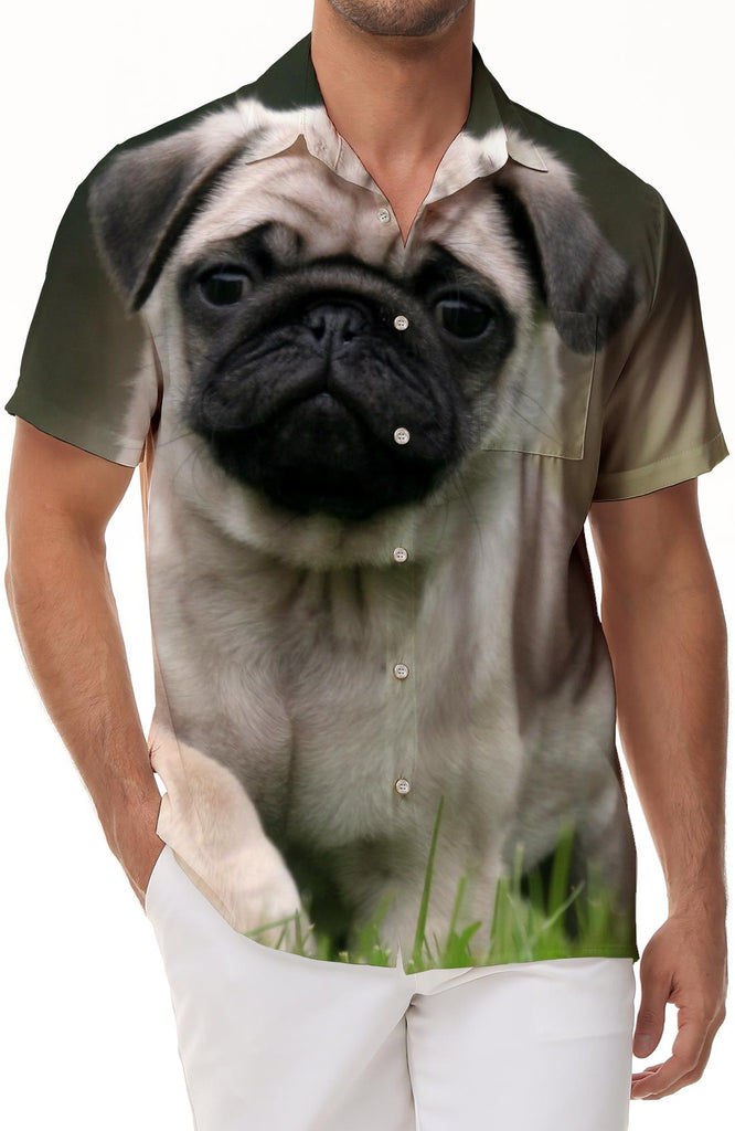 Summer Cute Funny Pug Animal 3D Printed Short Sleeve Shirt Fashion Casual Short Sleeve Harajuku Style Shirt Tops Streetwear