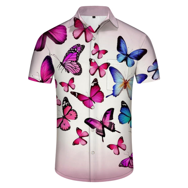 
Butterfly Pattern Four Seasons Men's Shirt Short Sleeve Lapel Button Beach Shirt Tropical Vacation
                
