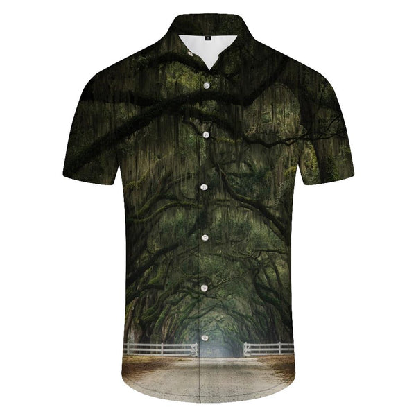 
Botanical Men's Button Down Short Sleeve Hawaiian Button Lapel Suitable for Vacation Loose Casual Beach Vacation Shirt
                