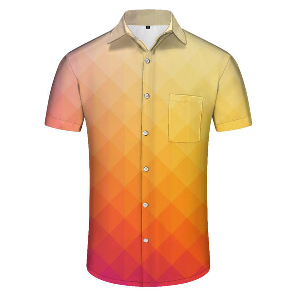 
Summer High Quality Men's Hawaiian Shirt 3D Printed Short Fold Sleeve Hawaiian Men's Beach Shirt
                