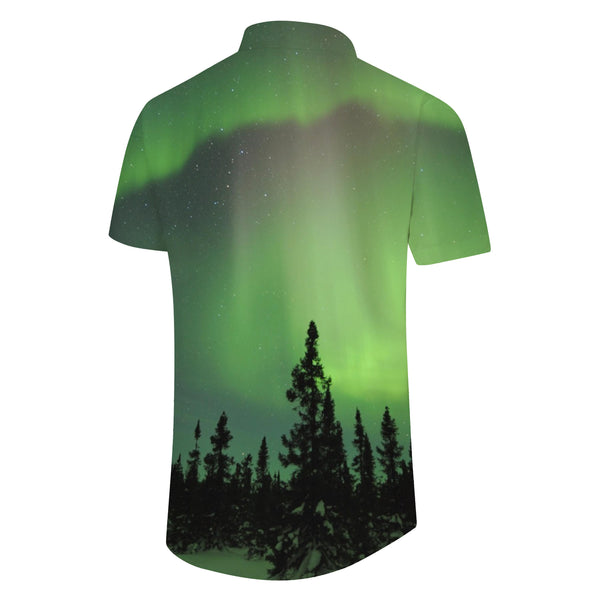 
Hawaii Men's Shirt Styles Northern Lights Tropical Fashion Casual Lapel Beach Short Sleeve Shirt Tops
                