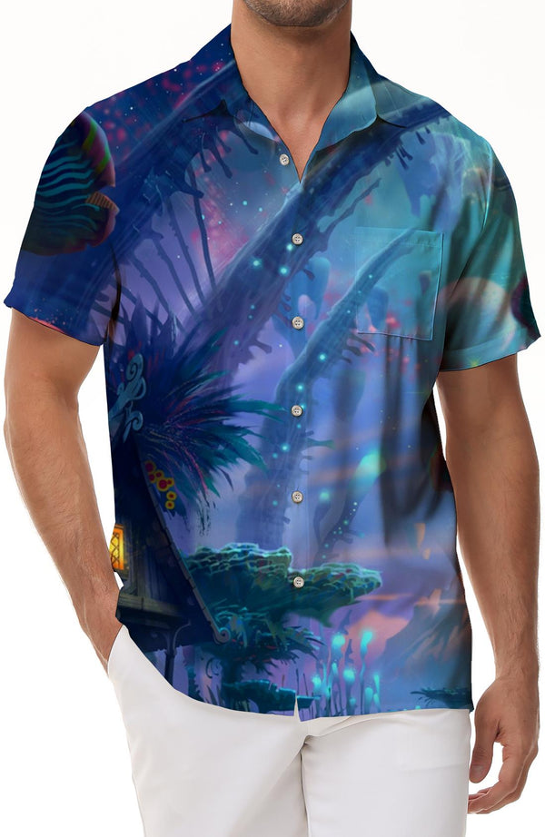Fairy Tale World Men's Loose Print Pattern Hawaii Four Seasons Tropical Fantasy Casual Street Outdoor Tops