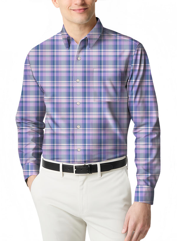 Breathable Cotton Flannel a Lightweight Plaid Long Sleeve Shirt for All-Day Wear