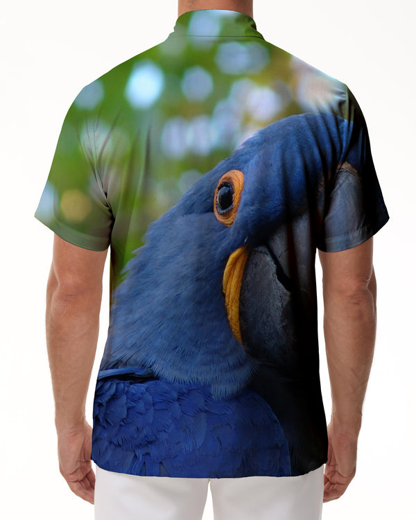 
Beautiful Blue Lark Bird Eye Hawaiian Shirt Button-down Printed Casual Short Sleeve Summer Beach Shirt Tops Men
                