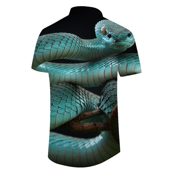 
Cobra Digital Print Men's Casual Short Sleeve Shirt Horror Animal Streetwear Lapel Button-Down Short Sleeve Shirt Tops
                