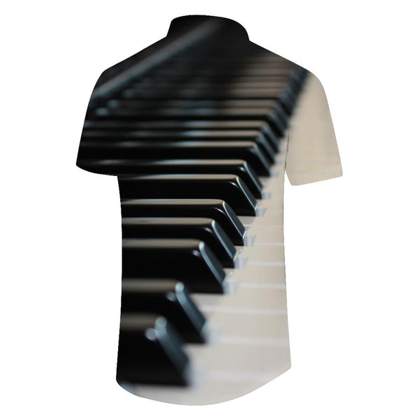 
Four Seasons New Piano Notes 3D Printed Men's Loose Short Sleeve Shirt Casual Lapel Pocket Top Short Sleeve Shirt Music
                