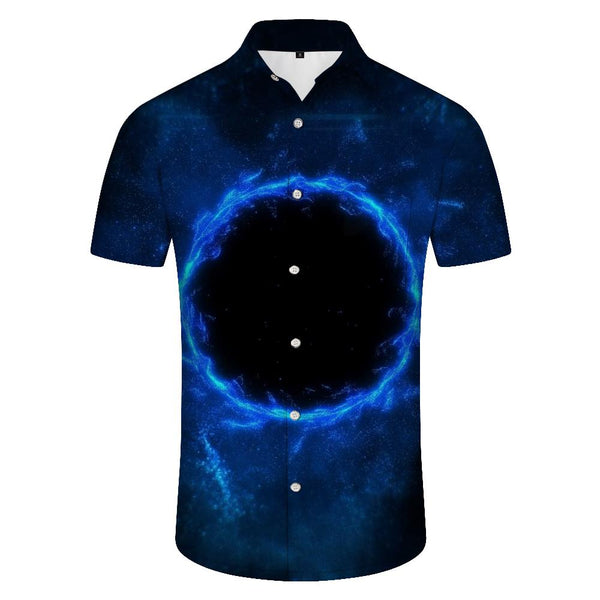 
Blue Black Round Ball Loose Digital Printing Men's Casual Tropical Summer Party Shirt 3D Printing Party Shirt
                