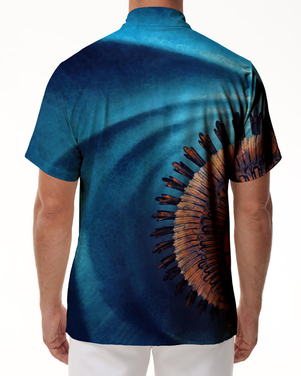 
Hawaiian Mysterious Psychedelic Rainbow Pattern Lapel Pocket Short Sleeve Men's Casual Loose Button Shirt Tops
                