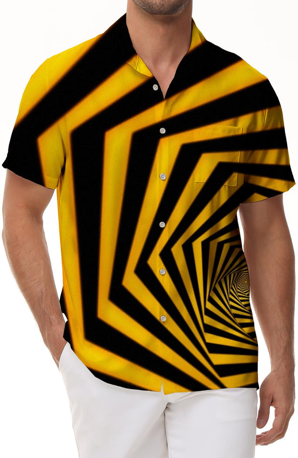 Geometric zebra crossing men's casual print pattern fashion tops shirt tropical four seasons summer short sleeve pattern tropical