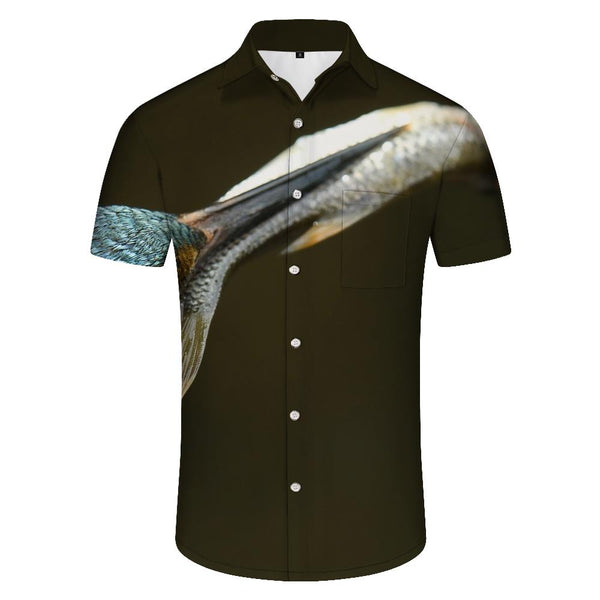 
Mens Short Sleeve Button Down Shirt Animal Hunting Food Print Shirt Work Shirt Tops For Office Travel
                