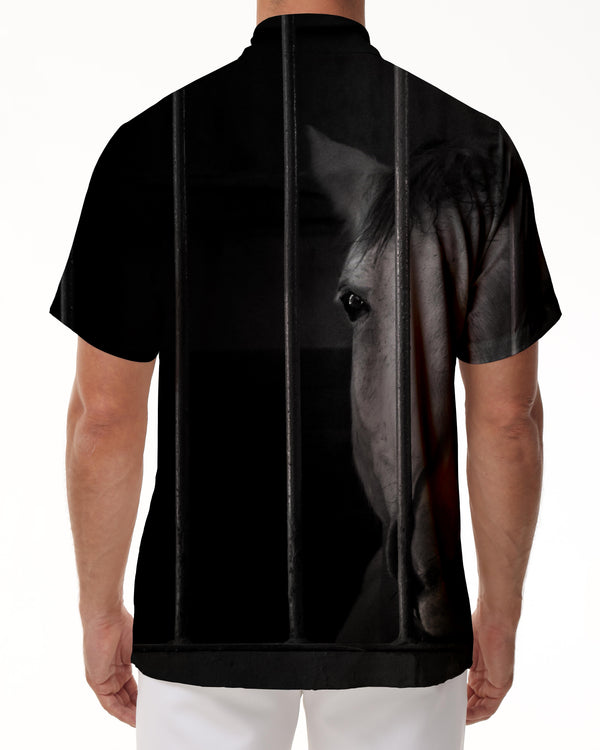 
Black Horse Summer Beach Hawaiian Shirt With Pocket Shirt Short Sleeve Casual Men's Shirts Men
                