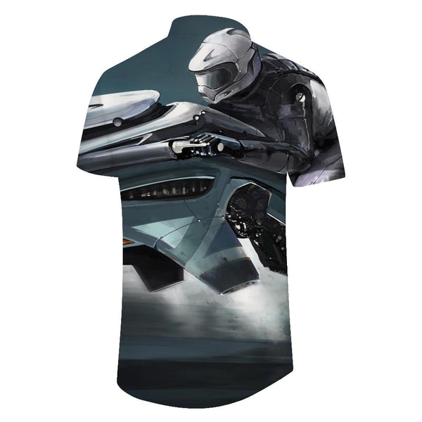 
Alien Fighter Car Polyester Short Sleeve Shirt Hawaiian Button Short Sleeve Shirt Loose Daily Vacation Travel Men's Shirt Short Sleeve
                