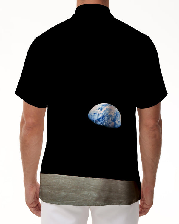 
Mini Earth Personalized Outer Space Moon Men's Casual Travel Fun Short Sleeve Shirt Hawaiian Digital Print Top
                