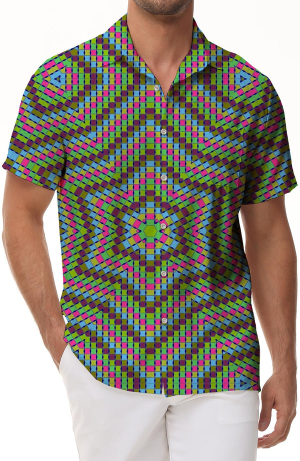 Mens Fun Hawaiian Shirt Casual Button Down Short Sleeve Tropical Beach Hawaiian Party Shirt Holiday