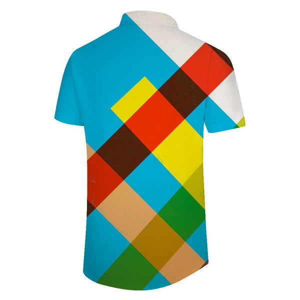 
Cuban Collar Casual Button-Down Short Sleeve Holiday Beach Shirt Men's Bohemian Psychedelic Shirt Colorful
                