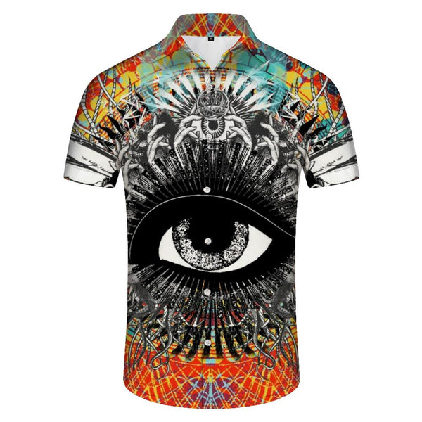 
Egyptian Summer Art Black and White Eyes Casual Short Sleeve Shirt Men's Casual Street Loose Breathable Fashion Tops
                