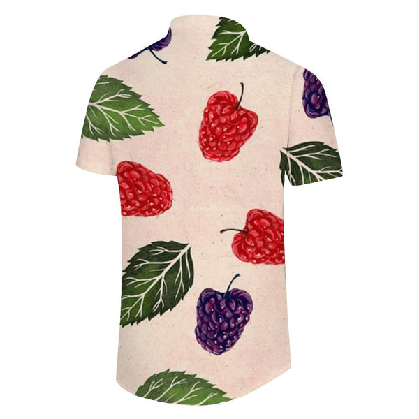 
Strawberry Berry Yellow Hawaiian Shirt Mens Funny Hawaiian Shirt Short Sleeve Button Down Summer
                