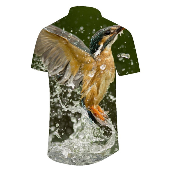 
Nature Animal Kingfisher Water Men Four Seasons Hawaii Casual Men Loose Comfortable Fashion Short Sleeve Shirt Tops
                
