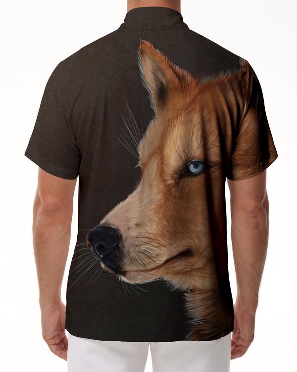 
Military Dog Fashion 3D Digital Printing Hawaiian Button Pocket Lapel Trendy Abstract Animal Short Sleeve Shirt Beachwear
                