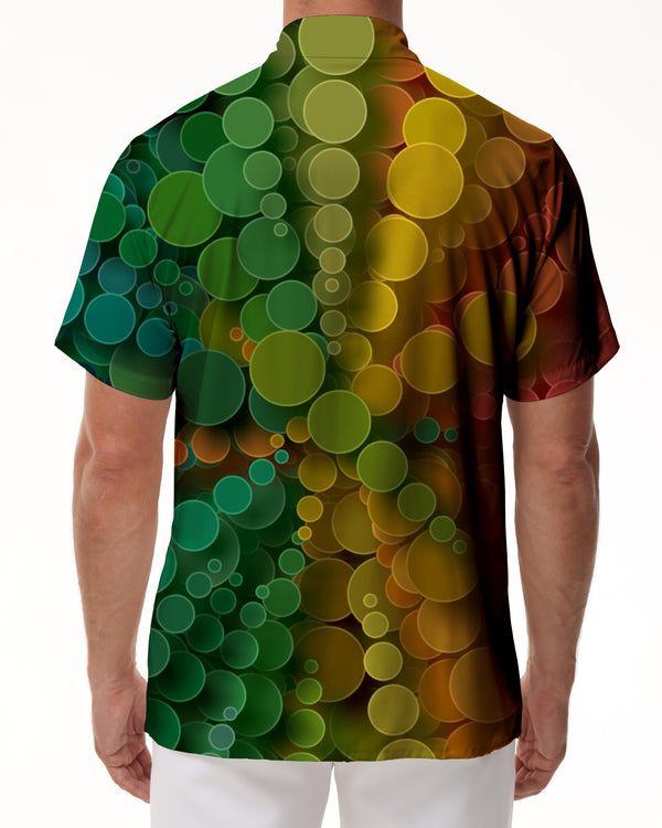 
Colorful bubble print short sleeve Hawaiian collar lining men's beach shirt perfect casual button down shirt
                