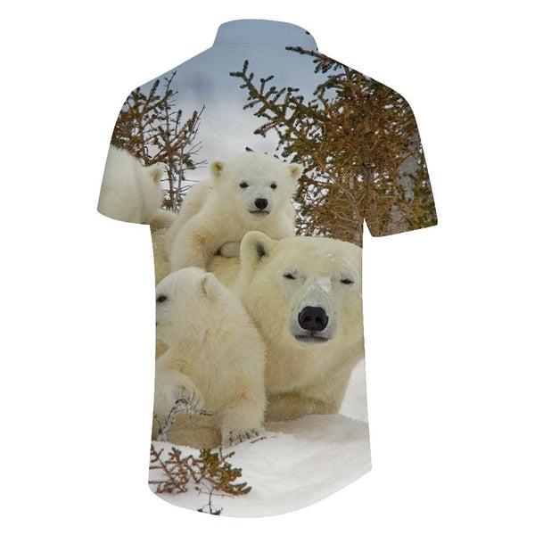 
Group White Bear Style Printed Pattern Shirt Hawaiian Shirt Summer Beach Men Casual Beach BBQ
                