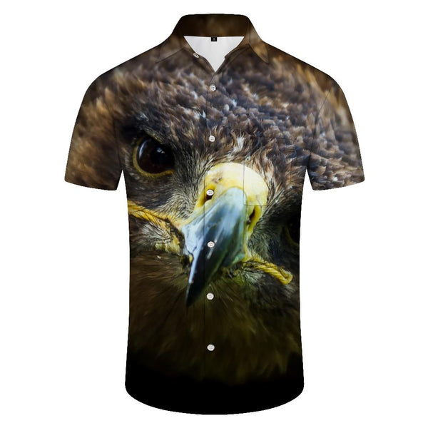 
Wild Sharp Eagle 3D Men's Printed Four Seasons Hawaiian Button Short Sleeve Shirt Animal Daily Shirt Fashion Men's
                