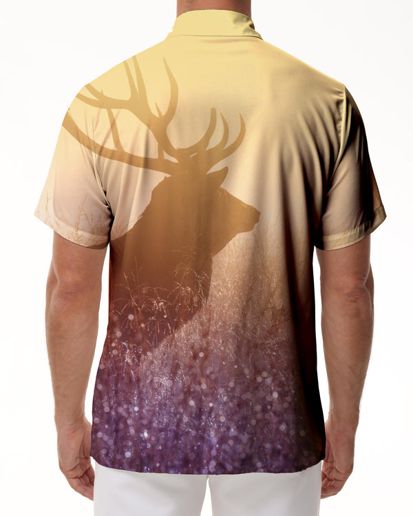
Deer Silhouette Short Sleeve Beach Shirt Men's Hawaiian Shirt Tropical Vacation Seaside Beach Short Sleeve Shirt Button Lapel Hawaii
                