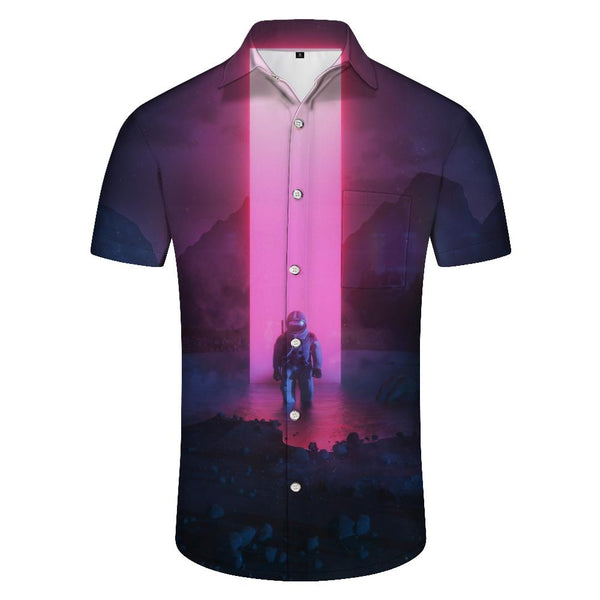 
Cool Fashion Casual Button Short Sleeve Hawaiian Shirt Men Tropical Casual Loose Shirt
                