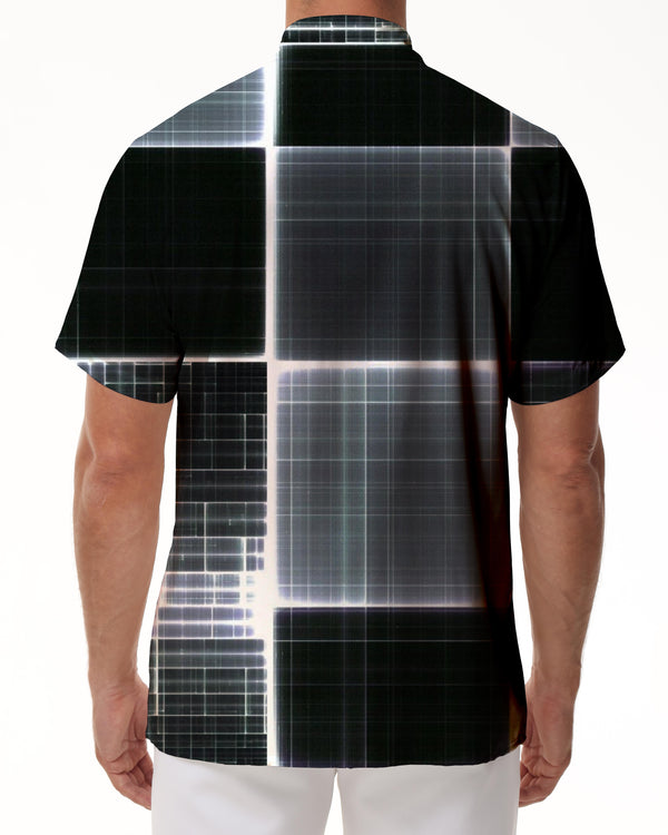 
Geometric Fashion Comfortable Breathable Short Sleeve Retro Loose Shirt Beach Short Sleeve Button Hawaiian Shirt
                