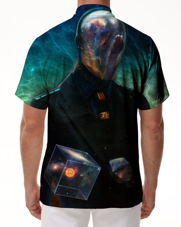 
Surreal fantasy art space nature galaxy ocean men casual hawaiian button down pocket shirt beach shirt short beach summer
                