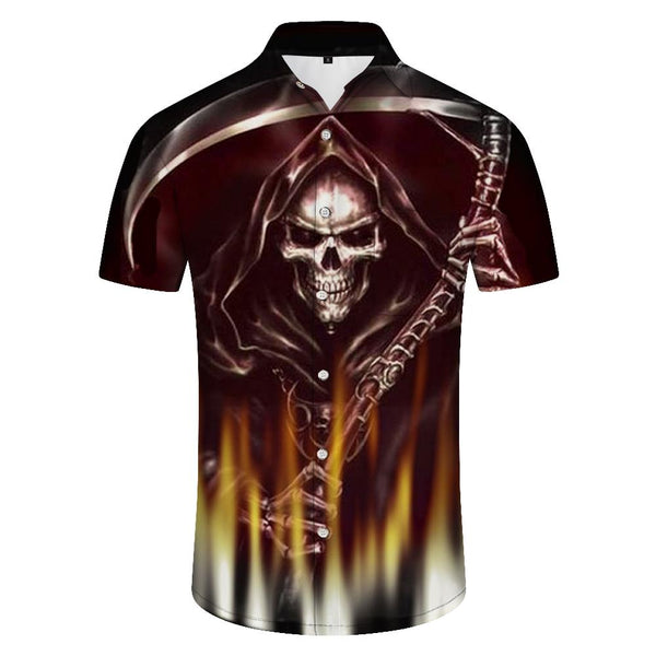 
Halloween Casual Holiday Party Horror Pattern Men's Hawaiian Shirt Loose Button-Up Beach Shirt
                