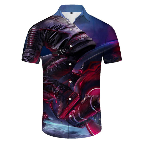 
Beach Fun Cool 3D Digital Printing Pattern Men's Casual Loose Polyester Short Sleeve Shirt Hawaiian Tropical Rain Short Sleeve Shirt Seaside
                