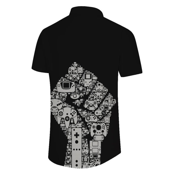 
Fist Black Personalized Men's Casual Short Sleeve Shirt Loose Fit Hawaiian Tropical Button Short Sleeve Shirt Tops
                