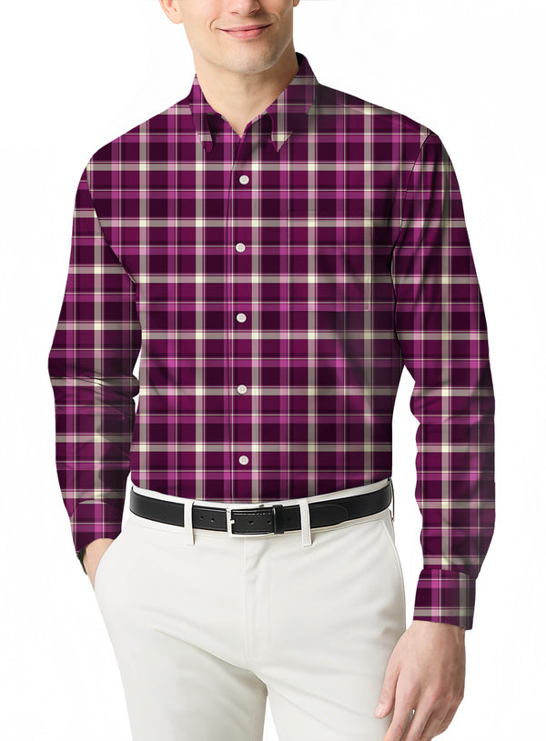 Casual Wear Flannel Shirt a Soft Brushed Cotton Plaid Long Sleeve for Men