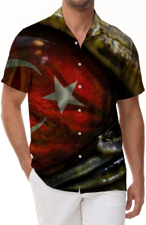 Red Gem Shirt Casual Men's Loose Daily Short Sleeve Tropical Four Seasons Hawaii 3D Digital Printed Top