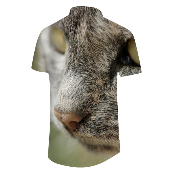 
3D digital printing animal cat fun funny men's daily casual loose simple short-sleeved shirt tropical fashion cool top
                