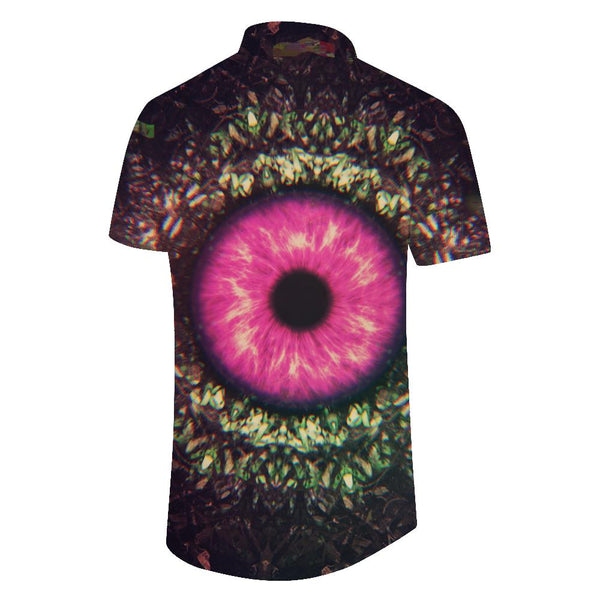 
Men's purple pupil ancient beast fashion Hawaiian shirt leisure 3D printed shirt summer loose short-sleeved top trend lapel button beach shirt purple
                