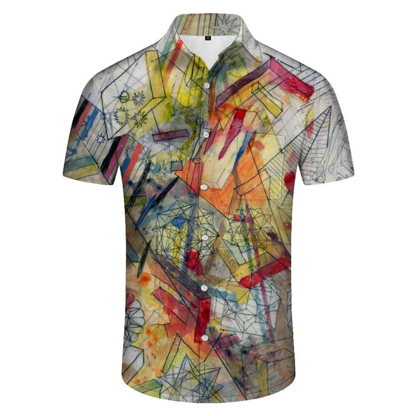 
Head Graffiti Print Short Sleeve Beach Shirt Street Retro Style Summer Fashion Hawaiian Shirt Men's Casual Loose Short Sleeve Shirt Polyester
                