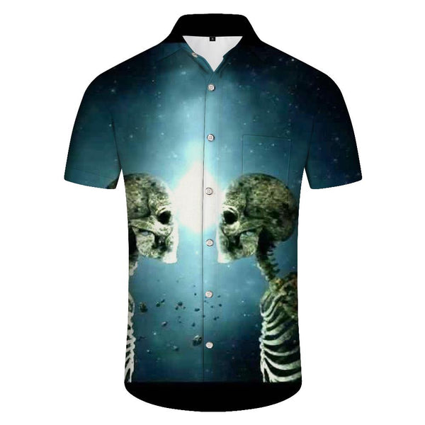 
Fun Party Fashion Men's Casual Skull Frame Hawaiian Shirt Short Sleeve Button Hawaiian Shirt Tops
                
