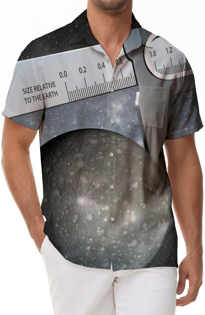 Personalized Abstract Planet Men's Casual Short Sleeve Shirt Loose Hawaiian Tropical Four Seasons Short Sleeve Shirt Regular Style