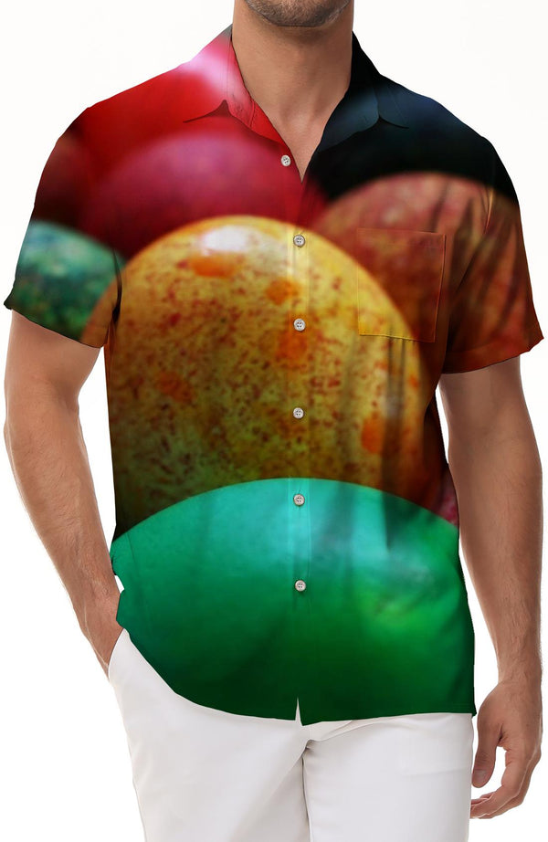 Hawaiian Tropical Fun Cool Fashion Easter Egg Men's Tropical Short Sleeve Button Beach Shirt