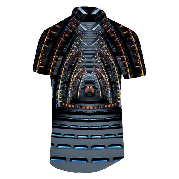 
Outer Spaceship Interior Mens Fashion Shirt Comfortable Mens Hawaiian Shirt Casual Cuban Vacation Attire Button Short Sleeve Top
                