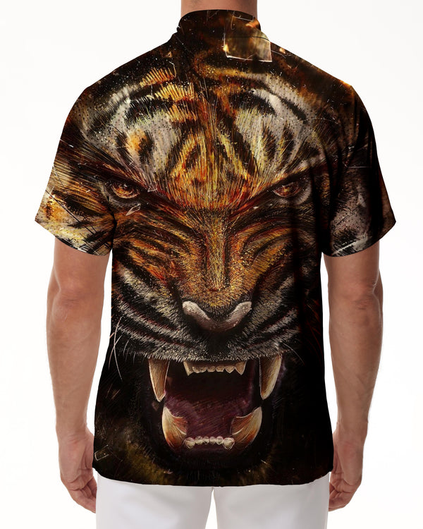 
Carnivore Men's Casual Tiger Print Short Sleeve Hawaiian Casual Loose Top
                