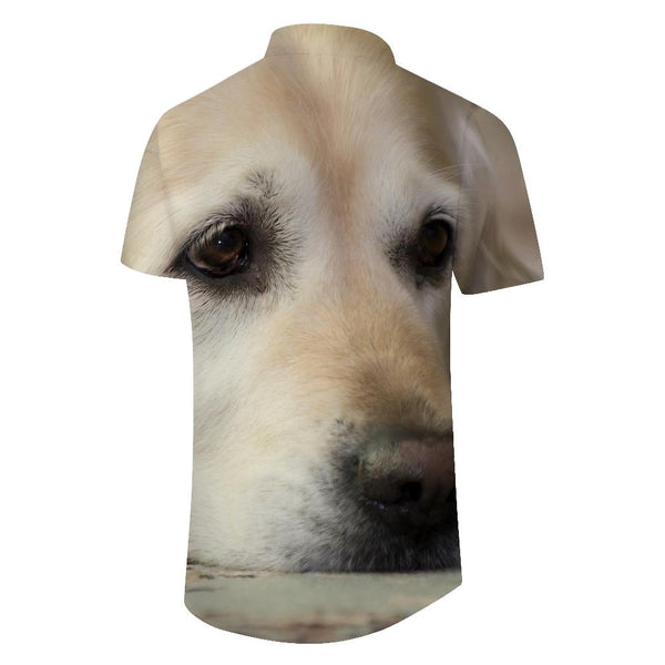 
Worried Golden Retriever Men's Fashion Casual Loose Hawaiian Shirt Short Sleeve Holiday Casual Tops
                